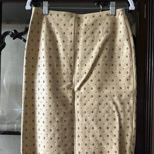 Ck Calvin Klein genuine leather skirt with black beads. Size 2. Length 22 ½”.$35